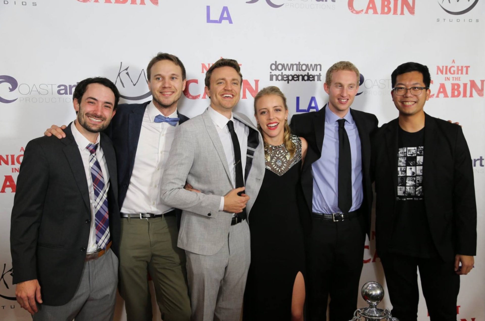 Johan Bodell med filmteamet på premiären av The Cabin i Los Angeles